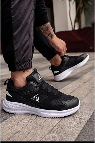 ZEYNSPORT Erkek Siyah Spor Ayakkabı Hafif Rahat Yürüyüş Koşu Sneaker Günlük K...