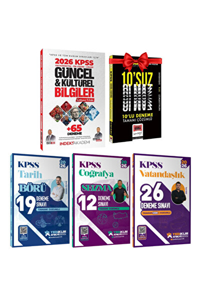 Yediiklim Yayınları İndeks KPSS 2026 Güncel Kültürel Bilgiler+ Tarih-Coğrafya...