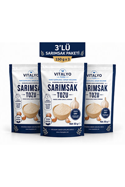 Vitalyo Gıda Dondurularak Kurutulmuş Freeze Dry Sarımsak Tozu