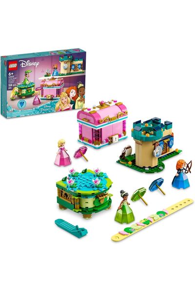 LEGO مجموعة فساتين ديزني الأميرة أورورا وميريدا وتيانا الساحرة 43203 مع صندوق...