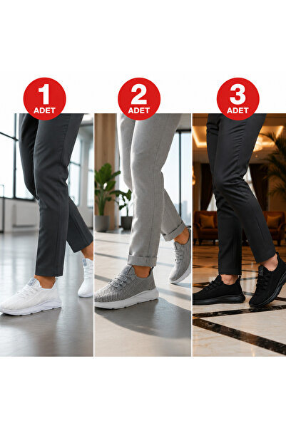 FORE SPORT Unisex 3 piese Negru Alb Gri Tricotaj de vară Pantofi sport din plasă
