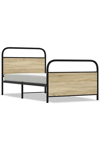 vidaxl Cadru pat fără saltea stejar sonoma 100x200 cm lemn prelucrat