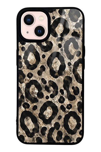 Spoyi iPhone 13 Brown Leopar Tasarımlı Glossy Telefon Kılıfı