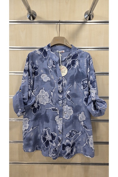 Park Moda Italian Shirt 100% Cotton Floral Patterned