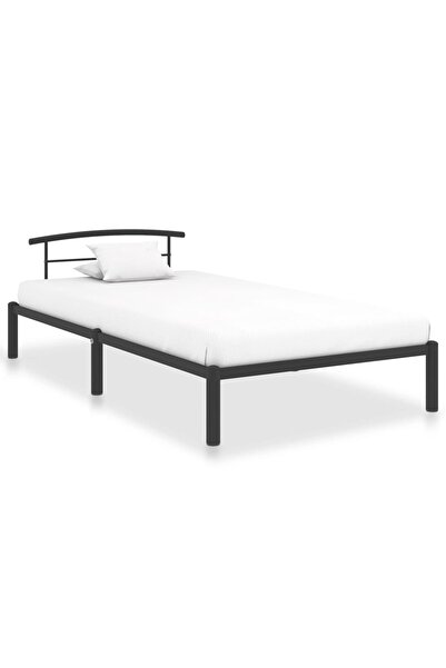 vidaxl Cadru de pat, negru, 90 x 200 cm, metal