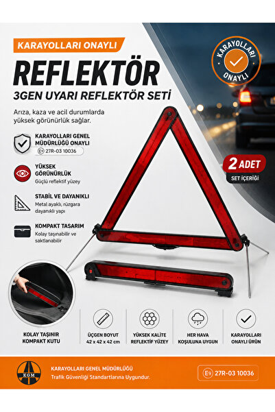 EVA Kaza İkaz Üçgen Reflektör
