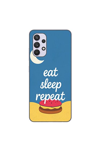 OEM Husa compatibila cu Samsung Galaxy A32 4G Silicon Gel Tpu Model Eat Sleep...