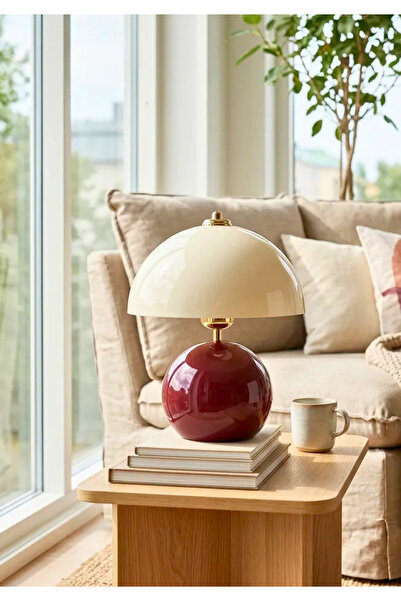 HOMİNG Blush Wine Red Krem Gold Blush Abajur