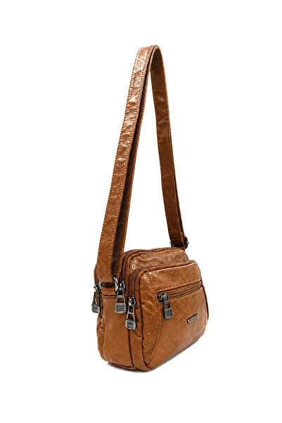 Sanmorris Multi-Compartment Washed Leather Soft Textured Women's Crossbody Da...