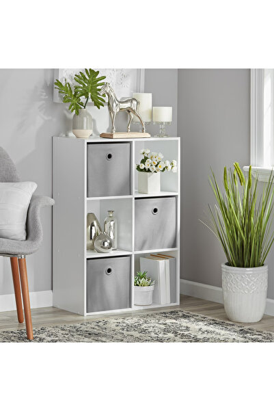 HayaBazaar Modern White Cube Modular Open Storage Shelving Unit, Freestanding...