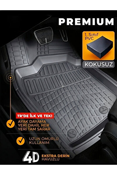 ZAFAKS Renault 19 Premium Üniversal Oto Paspas Gri 4d Havuzlu