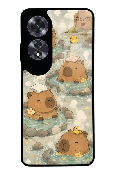Spoyi Oppo A60 Capybara Onsen Design Glossy Phone Case