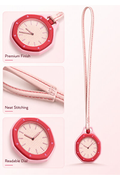 DAT 1pc Octagonal Pendant Lanyard Watch, Trendy Unisex Quartz Hanging Neck Wa...