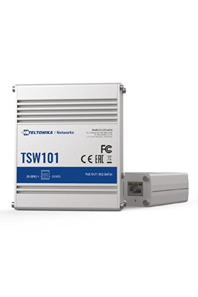 Teltonika TSW101 |   PoE+ Суич |   5x RJ45 1000Mb/s, 4x PoE+, 60W