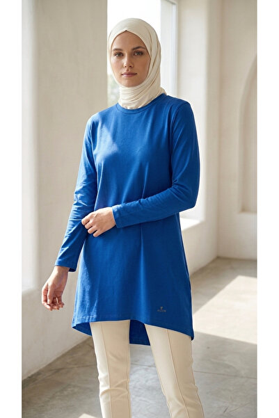 Plistre 2305_Women's Crew Neck Long Sleeve Single Jersey Tunic 100% Cotton