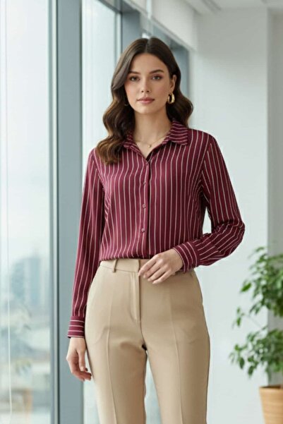 yb yağmur butik Striped Viscon Shirt
