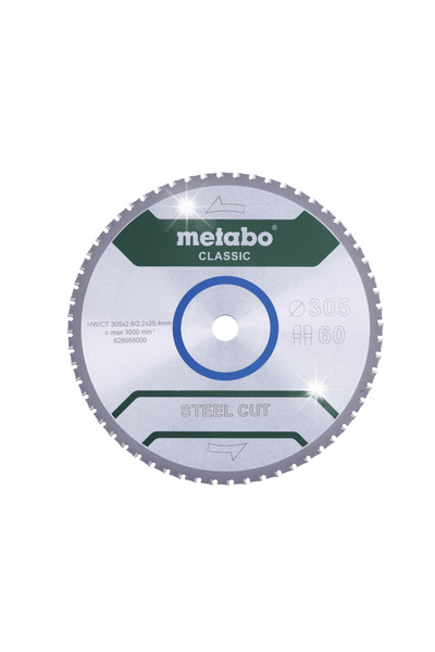 METABOLİCA Disc de ferăstrău STEEL CUT CLASSIC 305*25.4MM Z60 628668000 METABO
