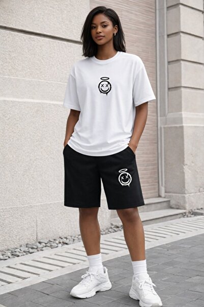 x-compass life Unisex Oversize Printed T-Shirt and Shorts Set – Comfortable F...
