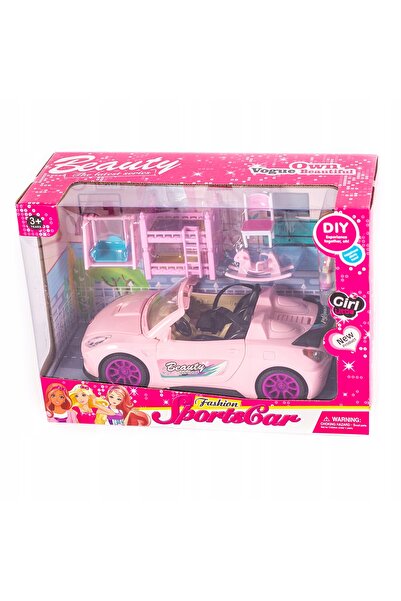 Midex Cabriolet roz pentru păpuși, mini mașină