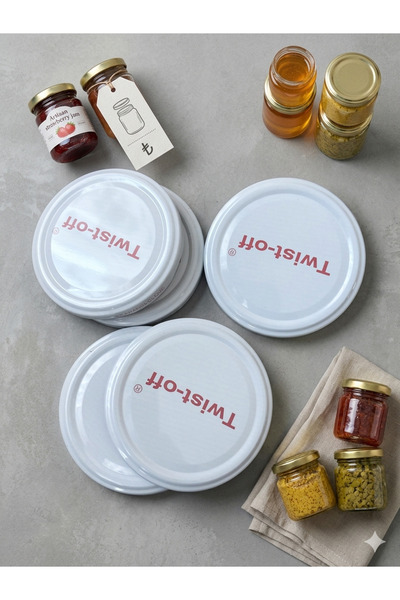 YKP GRUP 10 Adet Konserve Kapağı Beyaz 82 Mm Silikonlu