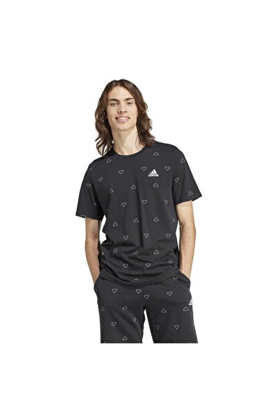 adidas Tricou bărbătesc cu mânecă scurtă, cu imprimeu monogramă M, model SJ, ...