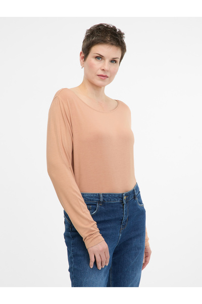 ORSAY Tricou de damă de culoare maro deschis, cu mânecă lungă