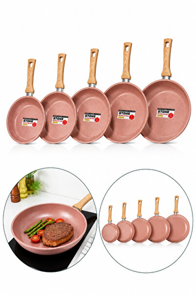 OEM HomeRoy – Set 5 Tigăi, 20 cm – 22 cm – 24 cm – 26 cm – 28 cm