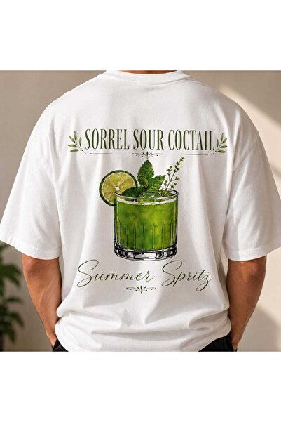 Grafftee Clothing Μπλουζάκι Unisex Oversize με στάμπα Sorrel Sour Coctail Spritz