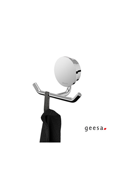 Geesa Διπλός γάντζος μπάνιου 4,6 εκ. Οπάλ Χρώμιο 7215-100