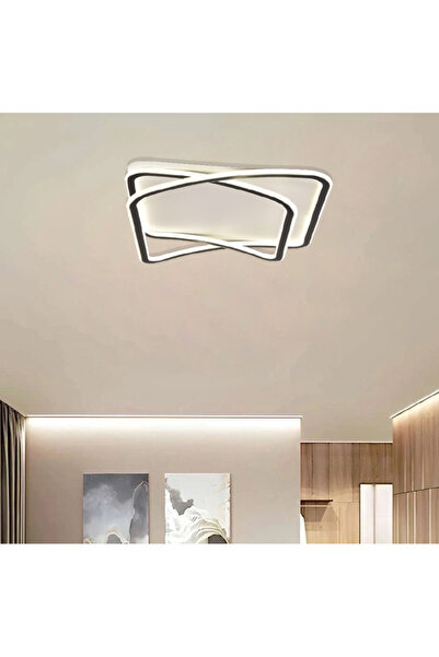 InLight Φωτιστικό οροφής LED 38W 8800LM 3CCT από μαύρο μέταλλο και λευκό ακρυ...