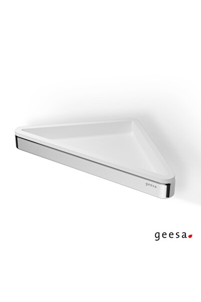 Geesa Γωνιακό Ράφι 23x17 εκ. Σκελετός Χρυσό/Λευκό Ματ 8803-300