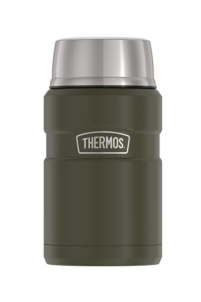 Thermos جرة معزولة بالفراغ من إس إس باللون الأخضر العسكري سعة 710 مل