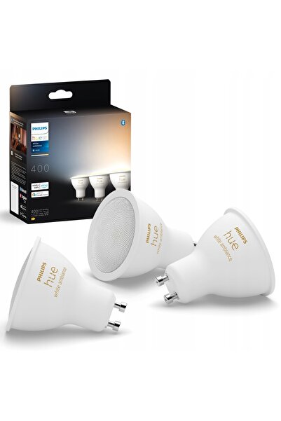 Philips Saeco Bec LED Philips Hue White Ambiance GU10 Bluetooth 400 lm 3 bucăți