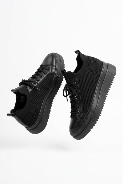 Zerenyus ZRC2601 Tricotaj Premium Comfort Pantofi pentru bărbați Negri
