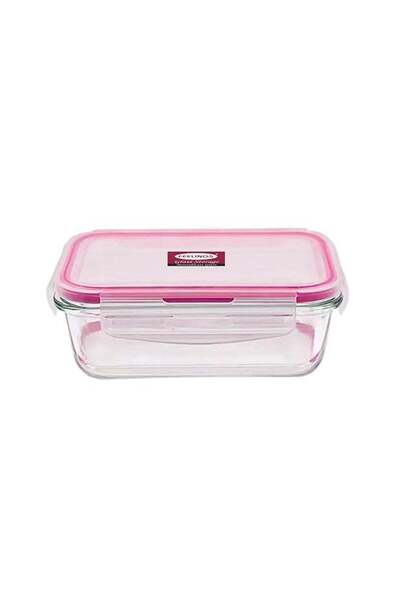 Feelings Glass Storage 1000ml with Pink Silicone Lid Clear 21x16x7cm