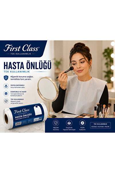First Class Sıvı Geçirmez Tek Kullanımlık Önlük - Makyaj Önlüğü 2 Rulo