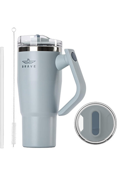 Brave Temp Guard Vacuum Insulated Travel Mug – 180° Rotating Handle, 24H Cold...