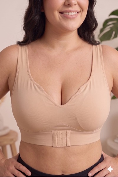 AY'S SHOP ONLİNE Women's Seamless Front Closure Gathering Corset Bra |   Lase...