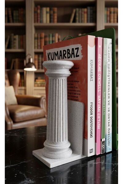 San Concept Antik Sütun Tasarımlı Dekoratif Kitap Tutucu Stand / Modern Kitap...