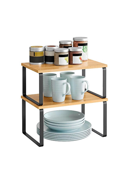 zola Set 2 rafturi organizatoare de bucatarie, suportata 15 kg, metal / MDF, ...