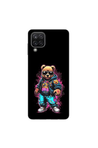 OEM Husa compatibila cu Samsung Galaxy A12 Silicon Gel Tpu Model Bear Cool Black