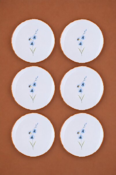 tabakevi Tabak Evi Porcelain Azalea Cake Plate 19,50cm Aly5 6 Pieces for 6 Pe...