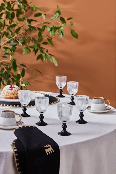 Karaca Rocco 6'lı Kahve Yanı Bardağı Siyah 60 Ml