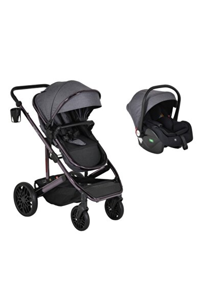 Moni Cărucior Transformabil All Road 2 în 1 Grey, Scaun Auto i-Size, 22 kg, v...