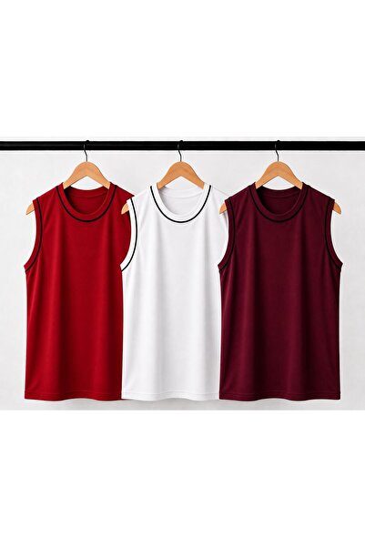 Kuraff Giyim Men's Daily Comfort Sleeveless (3-Piece) Battal Basic T-Shirt