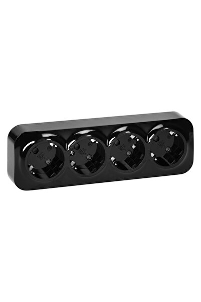 Orno Priza quadruplă ToDo 2P+Z Schuko IP20, 16A, 230V AC, negru