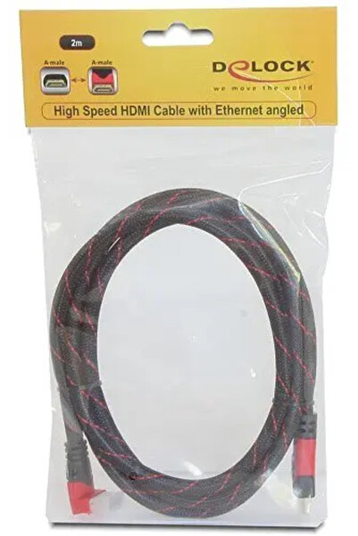 DELOCK Cablu HDMI 4K tip A T-T versiunea 1.4, 2m, unghi roșu, 82686
