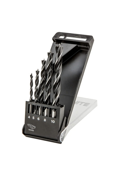 graphite Burghiu pentru lemn Topex Curbat Cilindric 4 5 6 10 8 mm Set (57H269)