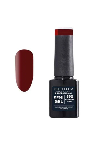 Elixir Επαγγελματικό Ημι-τζελ Ημι-μόνιμο Βερνίκι Νυχιών 590 Βουλγαρικό Κόκκιν...