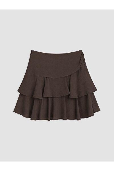 LC Waikiki Özmarka New Season Zippered Waist Layered Ruffle Shorts Skirt